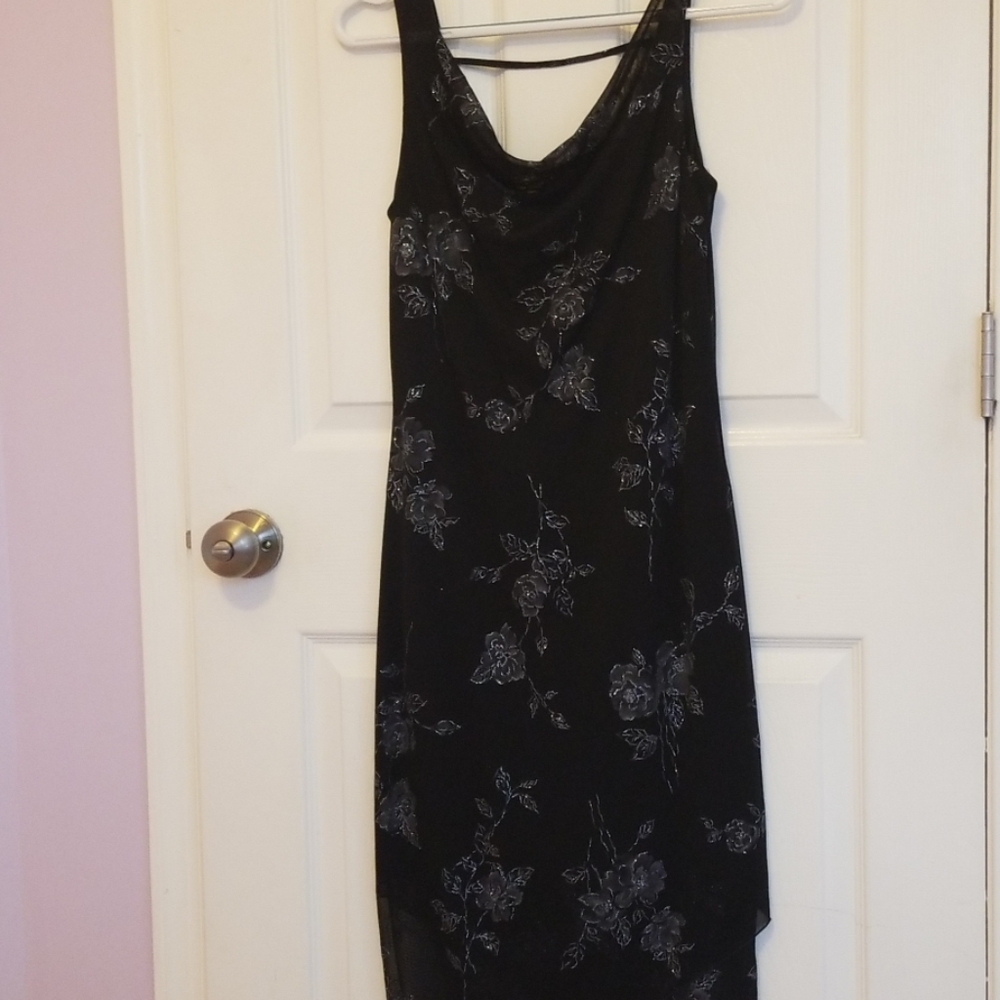 Byer Too Glitter black floral dress